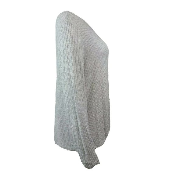 AVA & VIV Solid All Grey Gray Ribbed Button Down X - Picture 4 of 6